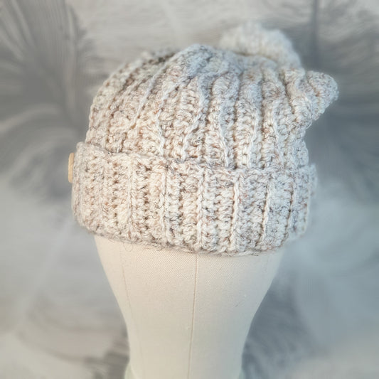 Textured crochet bobble hat