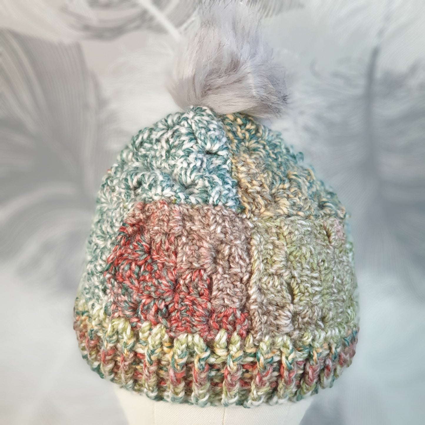 Crocheted bobble hat