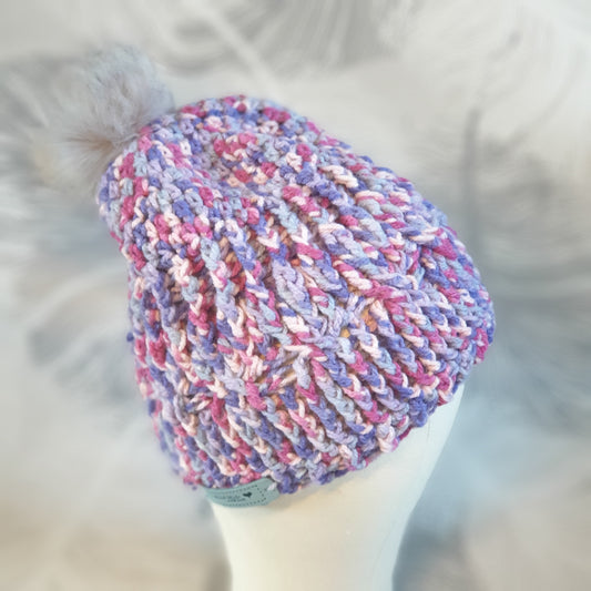 Hand crocheted bobble hat